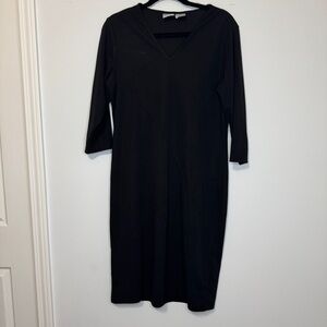 Jacqueline Ferrar Black Midi Dress | Sz Large | Made in USA | Minimalist Classic